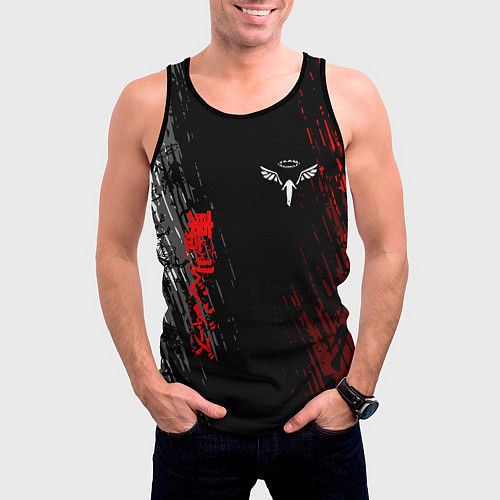 Мужская майка без рукавов Токийские мстители Аниме Кайсуке / 3D-Черный – фото 3