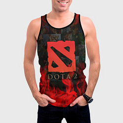 Майка-безрукавка мужская DOTA 2 ЛОГО В ОГНЕ, ПЕРСОНАЖИ, цвет: 3D-черный — фото 2