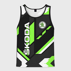 Майка-безрукавка мужская ШКОДА ГЕОМЕТРИЯ ЛИНИИ SKODA GEOMETRY SPORT, цвет: 3D-черный