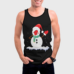 Майка-безрукавка мужская Cartoon Dab Snowman, цвет: 3D-черный — фото 2