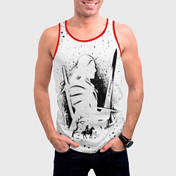 Майка-безрукавка мужская ВЕДЬМАК С МЕЧОМ ЗНАКИ НА СПИНЕ, цвет: 3D-красный — фото 2