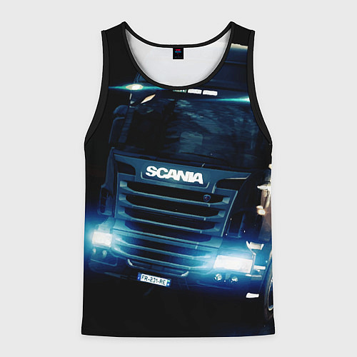 Мужская майка без рукавов SCANIA Дальнобой 2022 / 3D-Черный – фото 1