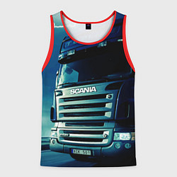 Майка-безрукавка мужская SCANIA Дальнобой 2022, цвет: 3D-красный
