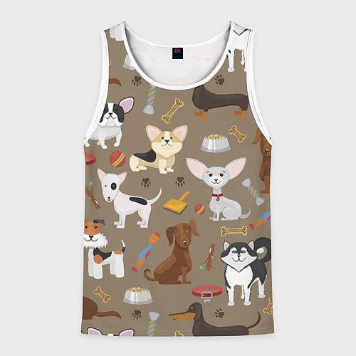 Мужская майка без рукавов У меня есть собака / 3D-Белый – фото 1