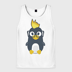 Майка-безрукавка мужская Linux пингвин Талисман для программистов, цвет: 3D-белый