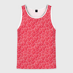 Майка-безрукавка мужская Моя Любовь сердечки, цвет: 3D-белый