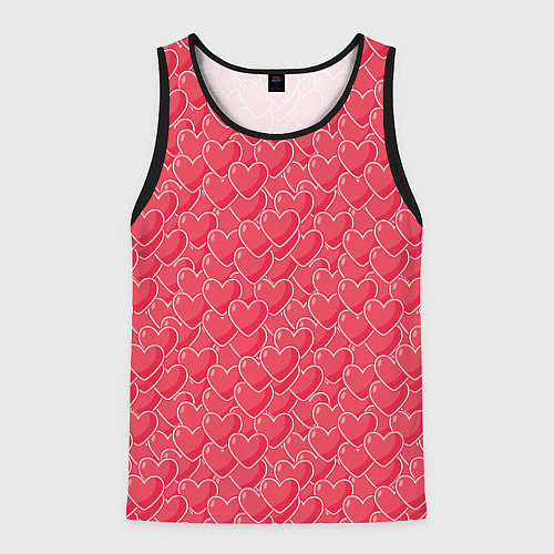 Мужская майка без рукавов Моя Любовь сердечки / 3D-Черный – фото 1