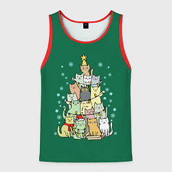 Мужская майка без рукавов Коты Построение ёлкой