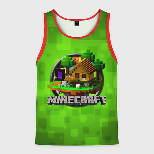 Мужская майка без рукавов Minecraft Logo Green / 3D-Красный – фото 1