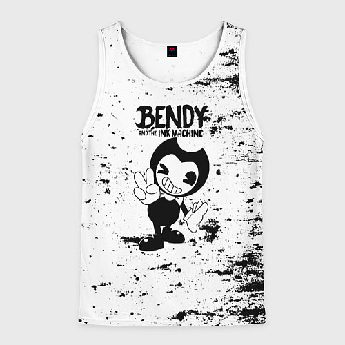 Мужская майка без рукавов Bendy and the ink machine - Black & White / 3D-Белый – фото 1