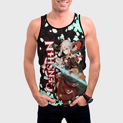 Майка-безрукавка мужская КАДЗУХА ГЕНШИН ИМПАКТ САКУРА, цвет: 3D-черный — фото 2