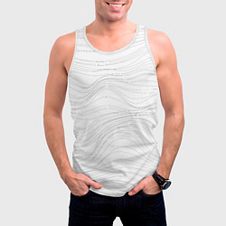 Майка-безрукавка мужская Белые волны, цвет: 3D-белый — фото 2