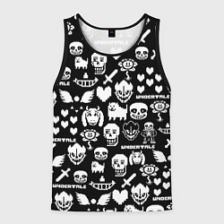 Мужская майка без рукавов UNDERTALE PATTERN БЕЛЫЙ