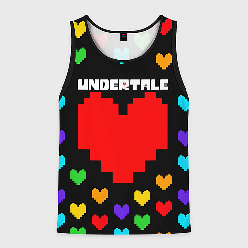 Мужская майка без рукавов UNDERTALE HEART COLOR HEROES / 3D-Черный – фото 1