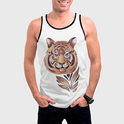 Майка-безрукавка мужская Тигр, принт, цвет: 3D-черный — фото 2