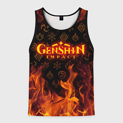 Мужская майка без рукавов GENSHIN IMPACT FIRE SYMBOL ОГНЕННАЯ СТИХИЯ