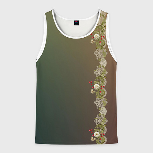 Мужская майка без рукавов Уютица на градиенте / 3D-Белый – фото 1