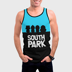 Майка-безрукавка мужская Южный парк персонажи South Park, цвет: 3D-черный — фото 2