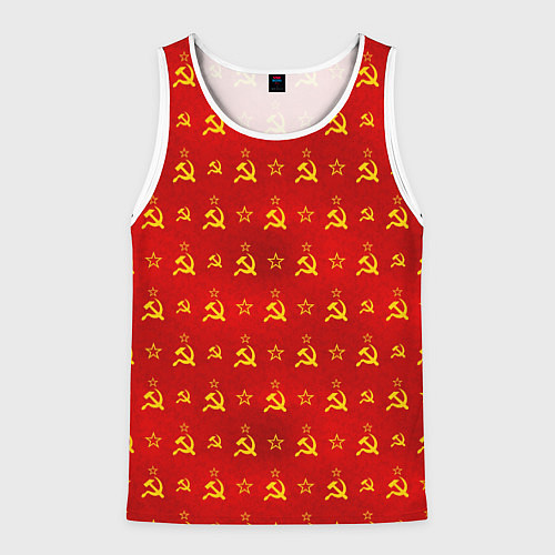 Мужская майка без рукавов Серп и Молот - СССР / 3D-Белый – фото 1