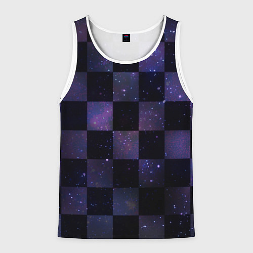 Мужская майка без рукавов Space Neon Chessboard / 3D-Белый – фото 1