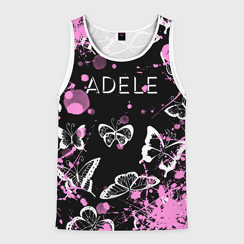 Мужская майка без рукавов Adele - Бабочки / 3D-Белый – фото 1