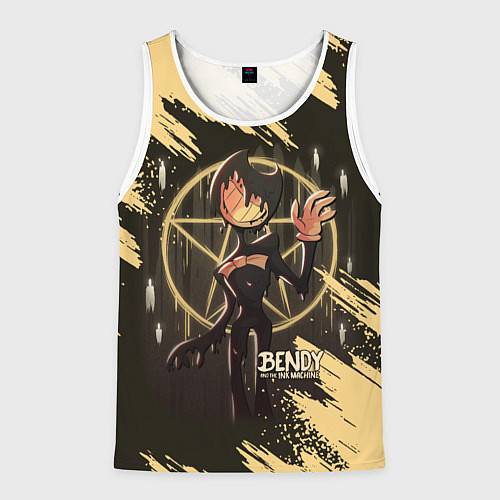 Мужская майка без рукавов Bendy And The Ink Machine Бенди / 3D-Белый – фото 1