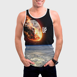Майка-безрукавка мужская Dont look up! Comets flight!, цвет: 3D-белый — фото 2