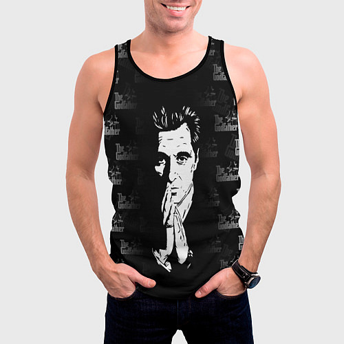 Мужская майка без рукавов Крёстный отец Лого паттерн / 3D-Черный – фото 3