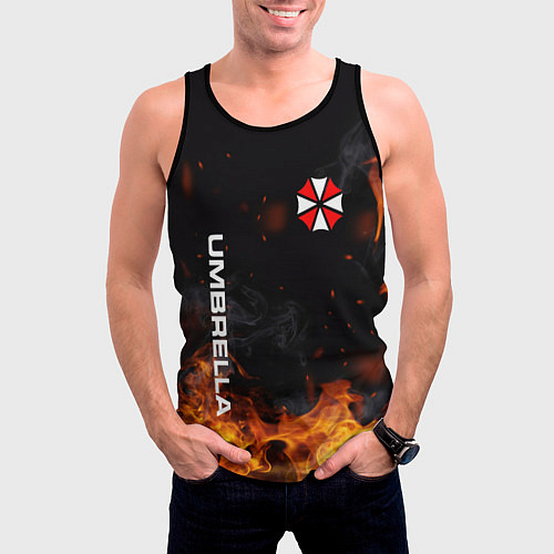 Мужская майка без рукавов Umbrella Corporation Огонь / 3D-Черный – фото 3