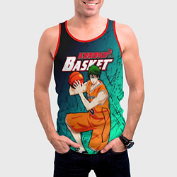 Майка-безрукавка мужская Kuroko no Basuke, Midorima Shintaro Шинтаро Мидори, цвет: 3D-красный — фото 2