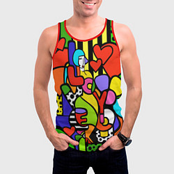 Майка-безрукавка мужская Romero Britto - love you, цвет: 3D-красный — фото 2