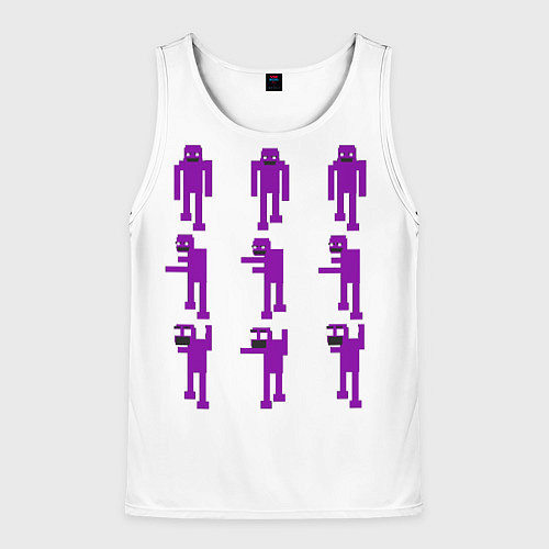 Мужская майка без рукавов Five Nights At Freddys purple guy / 3D-Белый – фото 1