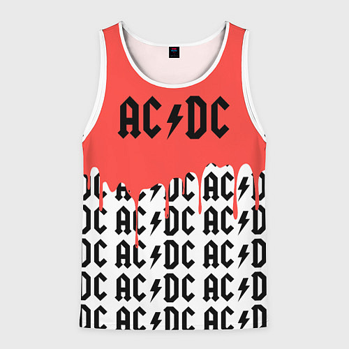 Мужская майка без рукавов Ac dc rock / 3D-Белый – фото 1
