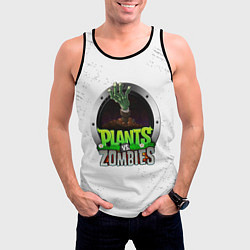 Майка-безрукавка мужская Plants vs Zombies логотип, цвет: 3D-черный — фото 2
