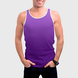 Майка-безрукавка мужская Красивый фиолетовый градиент, цвет: 3D-белый — фото 2
