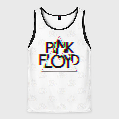 Мужская майка без рукавов PINK FLOYD LOGO ПИНК ФЛОЙД ГЛИТЧ / 3D-Черный – фото 1