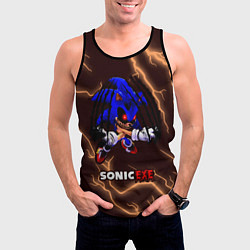 Майка-безрукавка мужская SONIC EXE Молнии, цвет: 3D-черный — фото 2