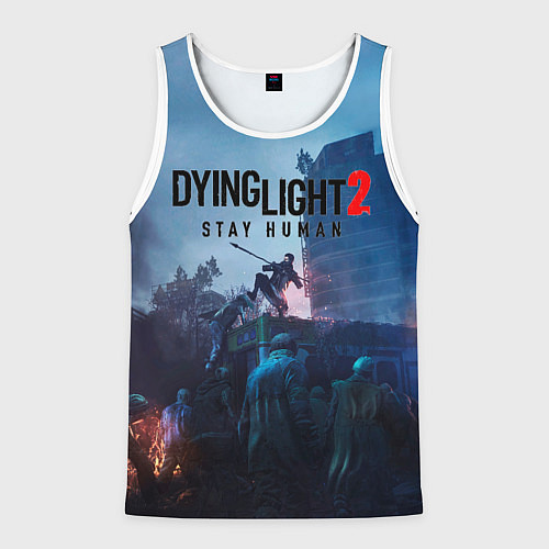 Мужская майка без рукавов Dying Light: Stay Human / 3D-Белый – фото 1