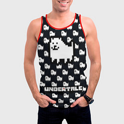 Майка-безрукавка мужская UNDERTALE DOG AND LOGO УНДЕРТАЛЕ, цвет: 3D-красный — фото 2