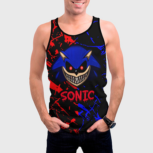 Мужская майка без рукавов SONIC EXE DARK SONIC / 3D-Черный – фото 3