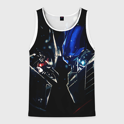 Мужская майка без рукавов Тансформеры Оптимус и Мегатрон 2022 / 3D-Белый – фото 1