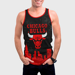 Майка-безрукавка мужская Chicago Bulls, Чикаго Буллз Город, цвет: 3D-красный — фото 2