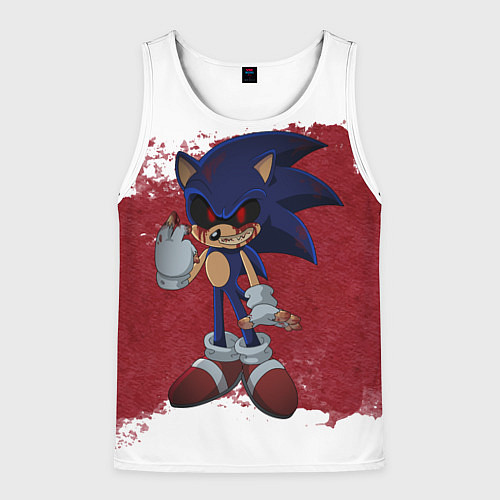 Мужская майка без рукавов Sonic Exe! / 3D-Белый – фото 1