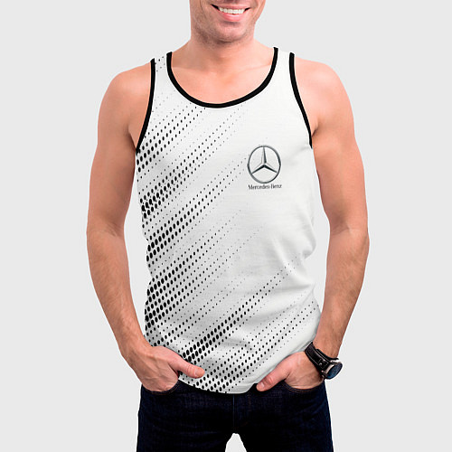 Мужская майка без рукавов Mercedes-Benz - White / 3D-Черный – фото 3