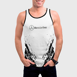 Майка-безрукавка мужская Mercedes-Benz - Разрывы, цвет: 3D-черный — фото 2