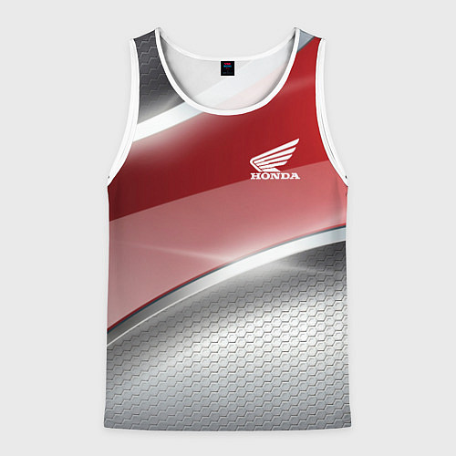 Мужская майка без рукавов Honda Текстура / 3D-Белый – фото 1