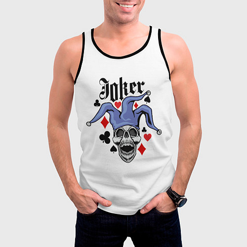 Мужская майка без рукавов JOKER Джокер / 3D-Черный – фото 3