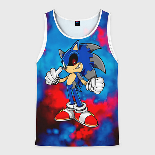 Мужская майка без рукавов СОНИК EXE SONIC / 3D-Белый – фото 1