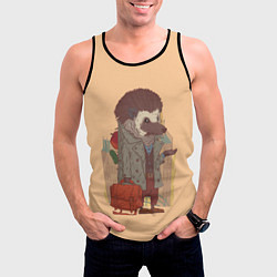 Майка-безрукавка мужская Городской ёж, цвет: 3D-черный — фото 2