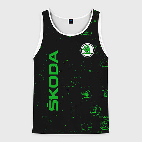 Мужская майка без рукавов Skoda: Sport Auto / 3D-Белый – фото 1